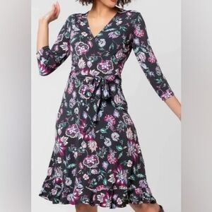 NWT Leota Libby Faux Wrap Knit Dress | Sz Medium